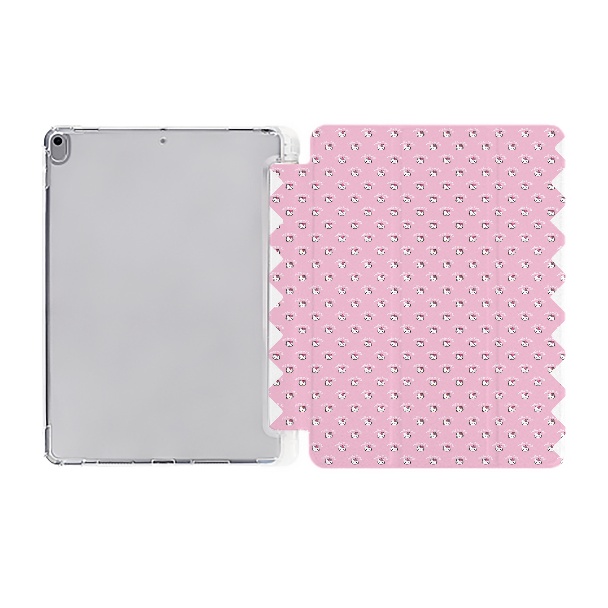 （画像用） Hello Kitty ハローキティ IPad ケース ペン収納付き 三つ折りスタンド PUレザー×シリコン 対応機種9.5/10.5/10.9インチ
